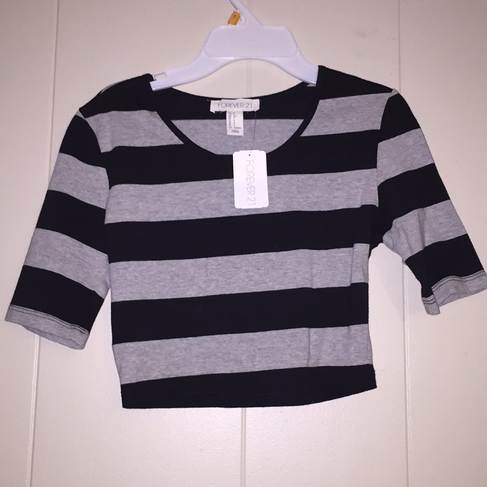 Black and Grey Crop Top